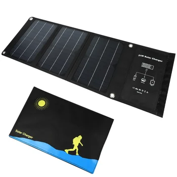 5,2 В 21-Вата слънчев Панел със Зарядно Устройство За Телефон Монокристален USB Мини Floding Гъвкава Слънчевата Плоча за iPad Открит RV Къмпинг Туризъм