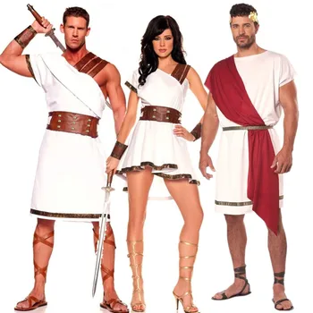 Хелоуин Римският Войн Отношение Костюм На Средновековната Гръцка Митология На Олимп Зевс Тога Бог Е Богинята На Cosplay Рокля