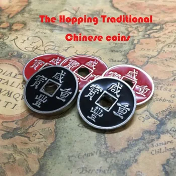 Скачащи Традиционни Китайски Монети Фокуси Магьосник Отблизо Трик, Илюзия Подпори Ментализм Монета Се Появява, Изчезва Магията