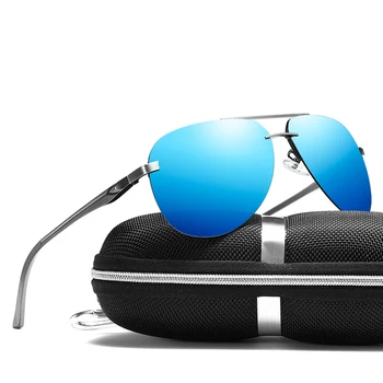 XaYbZc Мъжки Поляризирани Слънчеви Очила Мъжки Маркови Дизайнерски Слънчеви Очила Алуминиеви Крака Огледални Лещи Слънчеви Очила за Мъже/за жени