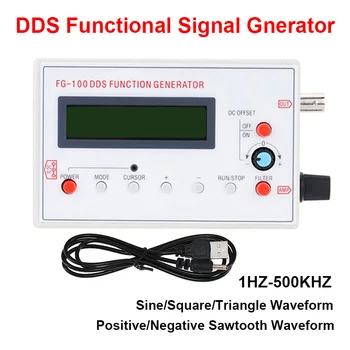 FG-1 100 Hz-500 khz Функция DDS Генератор на сигнали Брояч на честотата на Модул за източник на сигнал Sinus + Square + Триъгълник + Пилообразная форма на вълната