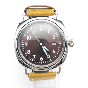 Модни 45 мм, Кафяв Циферблат Светещи Мъжки Часовник NH35 Механизъм-Автоматични Механични Часовници Дата Корпус От Неръждаема Стомана Mr Clock