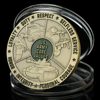 Военна Монета Основните ценности на Армията на САЩ Сувенирни Монети Предизвикателство Монета Чест на Монета Колекционерски Предмети Позлатена Медна Възпоменателна Монета