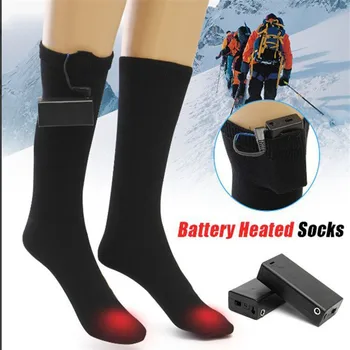 Горещи Памучни Чорапи С Отопление, Спортни Ски Чорапи, Зимни Топло За Краката, Електрически Загряващ Чорап, Акумулаторна Батерия, Мъжки И Дамски Чорапи С Високо Качество