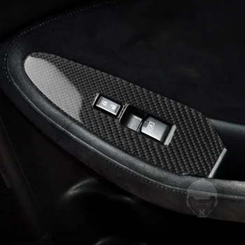 за Nissan 370z Z34 2009 -Истинска панел превключвател стеклоподъемника от въглеродни влакна