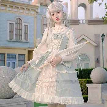 Hibiscus в март ~ Ментовото класическа рокля Lolita JSK и памучен блуза от YLF