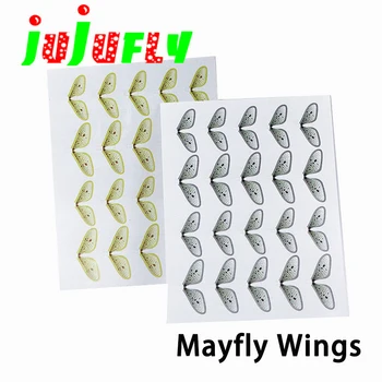 Нови горещи 40 двойки реалистични крилата поденки трайни поли крила за връзване на мухи предварително нарязани на тънки филм крила материали за връзване на мухи