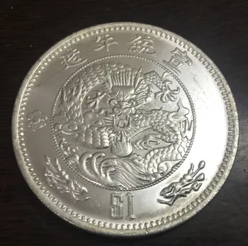 1910 Китай - Империя - 1 долар - Xuantong сребърно покритие копирни монета #37