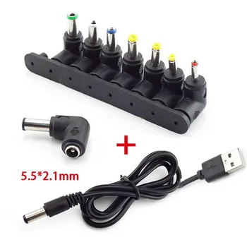 5,5*2,1 мм Конектор Dc кабел за зареждане захранващ Кабел USB-5521 Многофункционален Съединители dc 8-в-1 кабел 5 В Зарядното Устройство захранващ Кабел