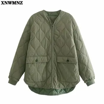 XNWMNZ есенното яке, палто, дамска реколта двустранен яке с памучна подплата, без пряка ежедневно яке с джобове