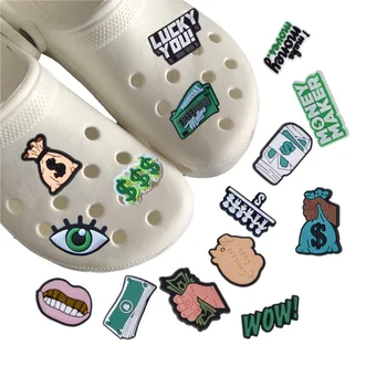 2 бр., Нова Дизайнерски обувки от PVC с изображение на Крокодил, медальони, аксесоари за вземане на пари, чантата за пари, украса за обувки За Момичета и Момчета, Подарък