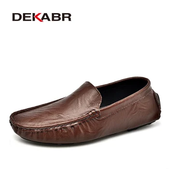 DEKABR/мъжки лоферы от висококачествена естествена кожа, мъжки ежедневни обувки, мокасини на равна подметка без шнур, модни мъжки обувки, мъжки обувки за шофиране, Размер 38-47