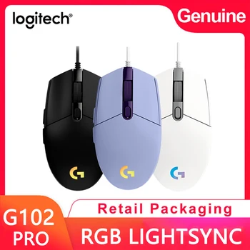 Logicool G детска мишката жичен G102 бяла LIGHTSYNC RGB 6 бутони за програмиране 85 грама лесен