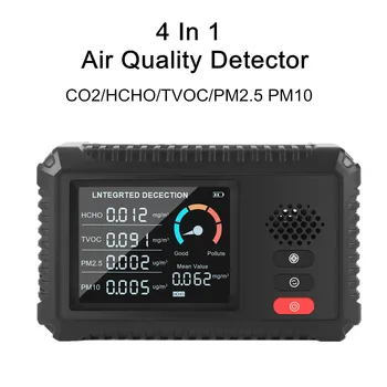 4 В 1 на Co2 Метър мониторинг на Качеството на въздуха CO2 Сензор за Мини Преносим Детектор за TVOC HCHO ФПЧ2.5 PM10 Домашен Тестер за Дома на открито