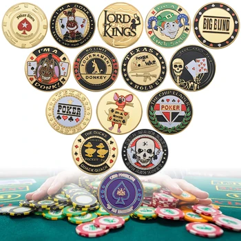 Защита За Покер Карти, Защита за Ръка, Метална монета на залога, Монета с Пластмасов Капак, Комплект Чипове За Покер, Игри Карти За Покер, Сувенири, Аксесоари за hold ' em