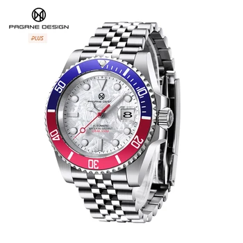 2021 Нови Луксозни Мъжки Спортни Механични Ръчни Часовници PAGRNE DESIGN висок клас Марка Мъжки Автоматичен Часовник От Неръждаема Стомана reloj hombre часовници