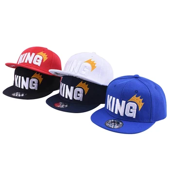 Бейзболна шапка с бродерия в стил хип-хоп с надпис KING, шапки в стил хип-хоп, подходящ за деца, момчета и момичета 2-8 години, скъпа шапка, детски шапки