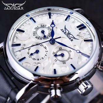 JARAGAR Blue Sky Jaraz Дизайн Серия Гривна От Естествена Кожа са Най-добрата Марка на Луксозни Мъжки Автоматичен Часовник