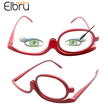 Elbru За Жени, За Мъже, Въртящи Се Увеличителни Очила Грим Стъкло За Четене Сгъваеми Очила Козметични Общи За Възрастните Диоптър + 1,0 + 4,0