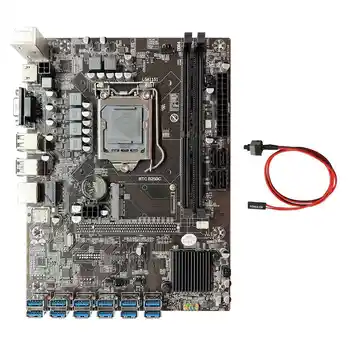 B250C дънна Платка за майнинга БТК + кабел превключвател 12XPCIE на USB3.0 Слот за графична карта LGA1151 DDR4 MSATA ETH дънна Платка майнера