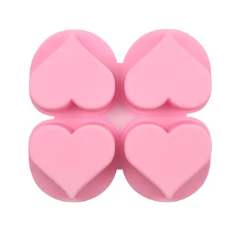 4-дупки сърцето си за любовта Силиконова форма за Торта с пудинг мухъл САМ творчески домакински тава за лед сапун мухъл кухненски инструменти за печене