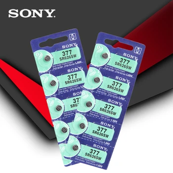 10шт Sony 100% Оригинал 377 SR626SW SR626 AG4 1,55 V Батерия за часовници от азотен Сребро SR626SW 377 Бутон Монета Клетка ПРОИЗВЕДЕНО В ЯПОНИЯ