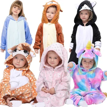 Детска Пижама Кигуруми с Единорогом, Детски Гащеризон с Животни, Гащеризони, Пижами с Пандой, Пижами За Момичета, Пижами За Cosplay, Пижами